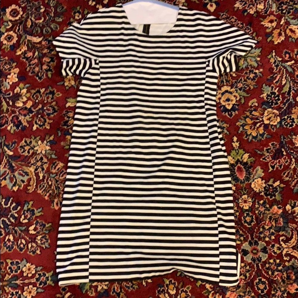 JCrew black and White striped dress